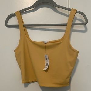 Garage crop square neck tank